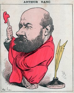 Portrait of Arthur Ranc, French journalist and politician - Cartoon by Andre Gill in 