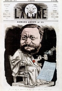Portrait of Edmond About, French writer by Andre Gill
