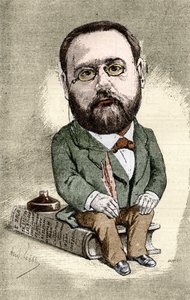 Portrait of Emile Zola, French writer. Cartoon by Andre Gill for the Illustrious World by Andre Gill