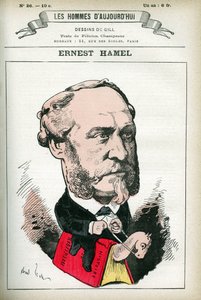 Portrait of Ernest Hamel (1826-1898), French lawyer and politician. Cartoon by Gill, in 
