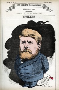 Portrait of Eugene Spuller (1835-1896), French politician and lawyer. Cartoon by Gill, in Les Homme d