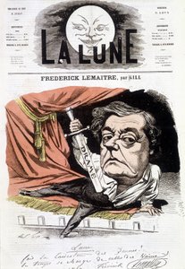 Portrait of Frédérick Lemaître (1800-1876), French Dramatist and Actor. Cartoon by Gill in 