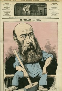 Portrait of Henri Louis Tolain (1828-1897), French engraver and politician. Cover in L