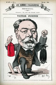 Portrait of Victor Poupin, French politician. Cartoon by Gill, in Les Homme d