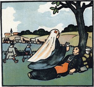 Red Cross Nurse Coming to Care for Soldiers as Far as the Battlefields by Andre Helle