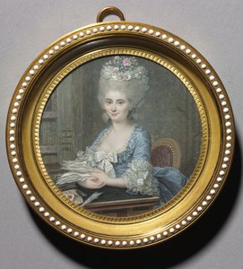 Portrait of a Woman in a Blue Dress by Andre Pujos