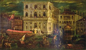 Embarkation of the Dogaressa Morosina Morosini Grimani 4 May 1597, Venice by Andrea Vicentino