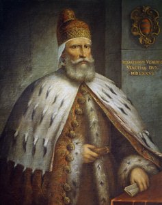 Portrait of Doge Sebastiano Venier by Andrea (c.1542 c.1617) Michieli