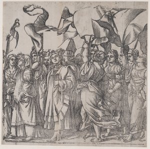 Section C: Female Martyrs and Saints Holding Banners, from The Triumph of Christ