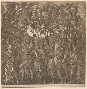 The Triumph of Julius Caesar: Soldiers Carrying Banners and Standards by Andrea Andreani