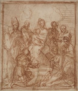 Enthroned Madonna with Child and Eight Saints (detail)