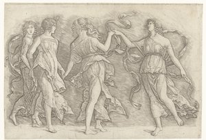 Four Dancing Women by Andrea Mantegna (school of)
