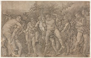 Bacchanal with Silenus by Andrea Mantegna