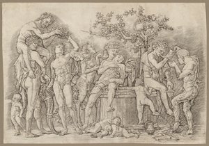 Bacchanal with a Wine Vat by Andrea Mantegna