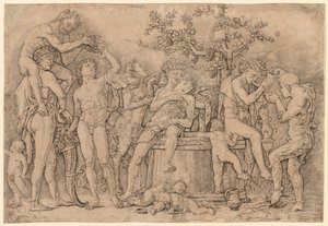 Bacchanal with a Wine Vat by Andrea Mantegna