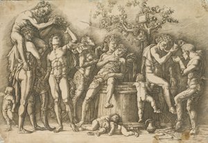 Bacchanal with a Wine Vat by Andrea Mantegna
