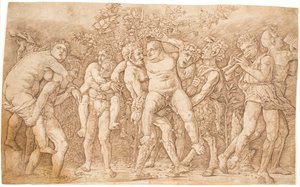 Bacchanal with Silenus by Andrea Mantegna