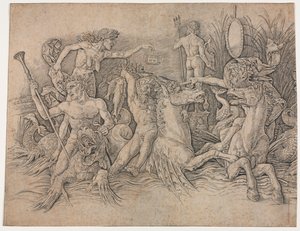 Battle of the Sea Gods - Left Portion by Andrea Mantegna