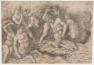 Battle of the Sea Gods - Right Portion by Andrea Mantegna