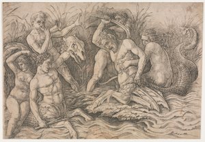 Battle of the Sea Gods (right portion) by Andrea Mantegna