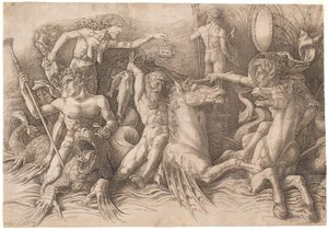 Battle of the Sea Gods, Left Half by Andrea Mantegna