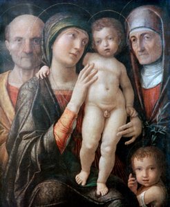 Holy Family with St Elizabeth and St John the Baptist as a Child by Andrea Mantegna