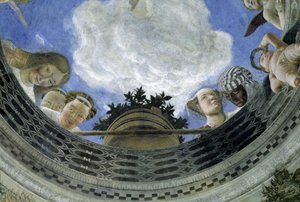 Occulus of the ceiling of the House of Spouses, Ducal Palace of Mantua, Italy (detail)