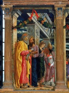 San Zeno Altarpiece. Left Side. 1457-1460. Depicting Simon Peter, Paul of Tarsus, John the Evangelist, and Zeno of Verona