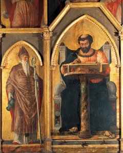 St Luke at his desk and St Prosdocimus, detail