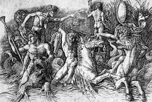 The Battle of Sea Gods (detail) by Andrea Mantegna