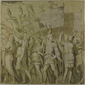 Triumphs of Julius Caesar: Canvas No. I by Andrea Mantegna