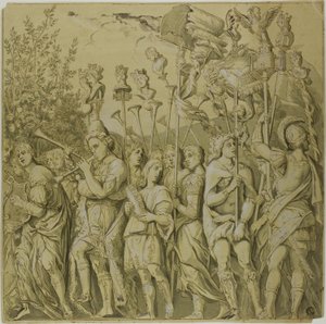 Triumphs of Julius Caesar: Canvas No. VII by Andrea Mantegna