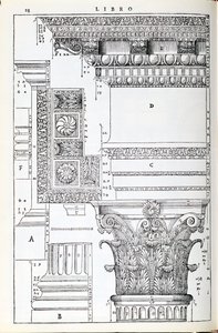 Decorative Details from the Tempio of Trajan, Illustration from a Facsimile Copy of 