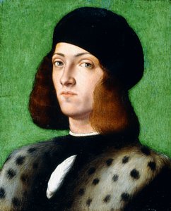 Portrait of a young Gentleman, bust-length, wearing a black cap and black coat