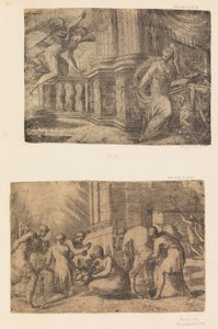 The Annunciation, Adoration of the Shepherds by Andrea Schiavone