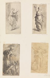 Two Women, Mars and Cupid, Diana, ca. 1536-38 by Andrea Schiavone