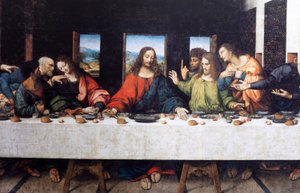 Abbey (Abdij van Tongerlo). Painting. Last Supper. 1506-1507. (Detail) by Andrea Solario