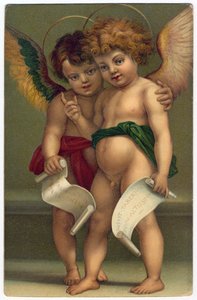 Two Angels. Pious Image after Andrea del Sarto, Dresden, c.1910