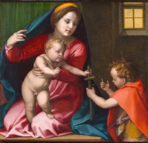 Madonna and Child with Saint John the Baptist by Andrea del Sarto