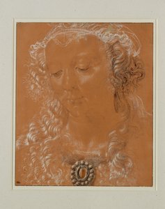 Head of a Woman, Eyes Downcast, Slightly Turned to the Left by Andrea del Verrocchio