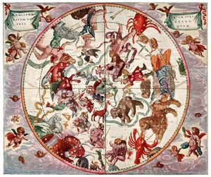 Celestial Planisphere: Northern Hemisphere by Andreas (after) Cellarius