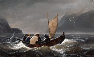 Artists in Stormy Weather in Sognefjorden