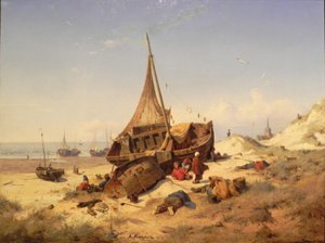 Ebbtide, Scheveningen by Andreas Achenbach