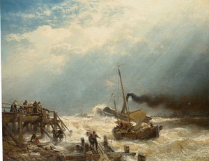 Harbour of Ostende by Andreas Achenbach