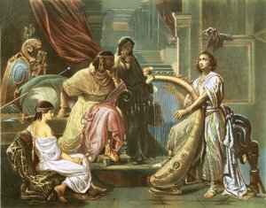 David Playing the Harp for Saul by Andreas Cellarius