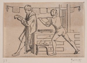Johannes Gutenberg in his Workshop