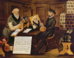 The Artist at Work Painting Hans Sachs by Andreas Herneyssen