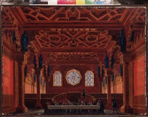 Stage Design for the Opera Ruslan and Lyudmila by M. Glinka by Andreas Leonhard Roller