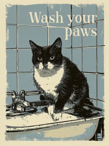 Wash Your Paws Cat by Andreas Magnusson