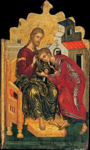 Christ Giving the Benediction to John the Evangelist (Icon) by Andreas Ritzos